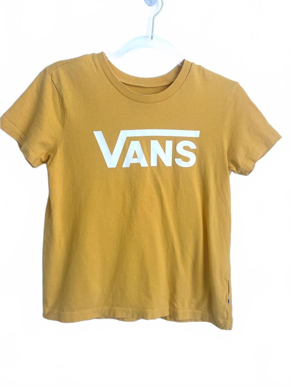 Vans | Women’s Mustard Yellow T-Shirt Tee with White Logo 100% Cotton Size S